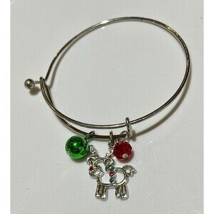 Rudolph the Red-Nosed Reindeer Bangle Charm Bracelet RARE Chritmas Novelty